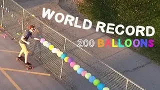 WORLD RECORD Fastest 200 Balloons Popped (with a nail)