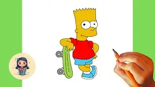 How to Draw Bart Simpson with a Skateboard | Step by step drawing with me #digitaldrawing #craftipix