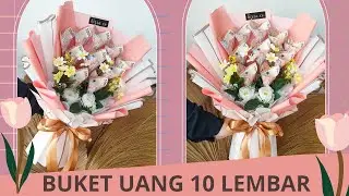 Tutorial Buket Uang 10 Lembar Tipe Bunga Tulip/Cone | Buket Uang 5000 an | Buket Peach