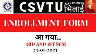 🔴🔴ENROLLMENT FORM आ गया.. | CSVTU