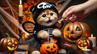 🎃👻 Adorable Halloween Kitten Party! 🎃 Cute Costumes & Trick-or-Treat Fun 👻🐱 1 Hour 【Long Ver.】