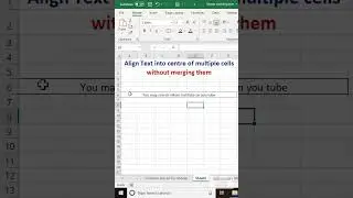 Allowing text into center of multiple cells without merging them 