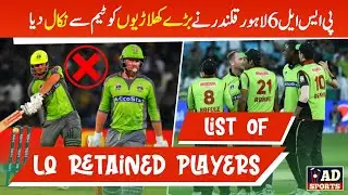 List of Lahore Qalandars retained players for PSL 6 | LQ retained players