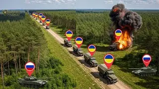 Российский беспилотник поразил украинский военный конвой!