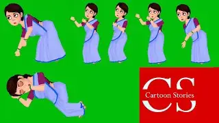 Green Screen Cartoon Village Woman | Village Woman Green Screen Animation |  No Copyright | Part 23