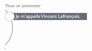 French lesson with Vincent = Unit 1 = Lesson I = Pour se présenter
