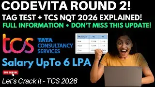 CodeVita Round 2 + TAG Test + TCS NQT 2026 | Eligibility, Pattern, Cutoff-Full Details | Must Watch