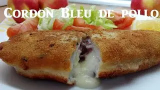 Milanesas rellenas (Cordon Bleu de pollo) con queso y bacón. Stuffed Milanese (Chicken Cordon Bleu)