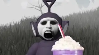 Tinky Winky tries the Grimace Shake