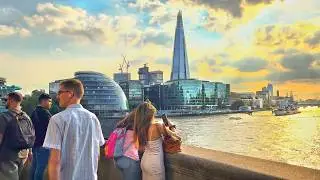 Summer London 2024 🌞 River Thames North Bank Walk from Blackfriars to Tower Bridge · 4K HDR