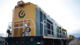 STOCK HD: Retired Locomotive near Midland Station