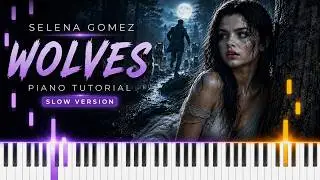 Learn To Play Wolves Selena Gomez on Piano! (Beginner) SLOW 50% Speed