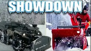 -40°F Torturing ATV Plow vs Snowblower in Alaska (Deep Powder)