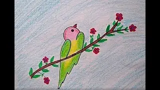 Simple and Easy bird drawing for card or wall decal