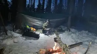 Поход в лес, испытание самодельной пешни.