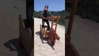 How is a wooden bike powered by hands #amazing #shorts