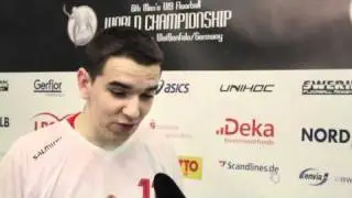 U19 WFC 2011, Day 2: Hungary vs Denmark, interview János Müller