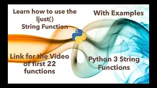 Learn how to use LJUST string function in python 3  in 2 minutes [2020]