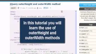 JQUERY Tutorial : jQuery outerHeight and outerWidth method