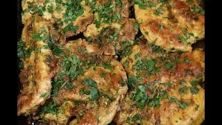 Delicious Chicken with Gravy Sauce in Cast Iron Pan !!!