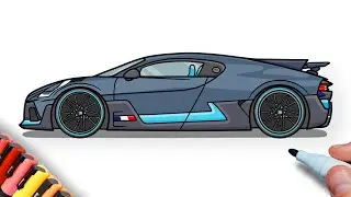 How to draw a Bugatti Divo 2019 sport car