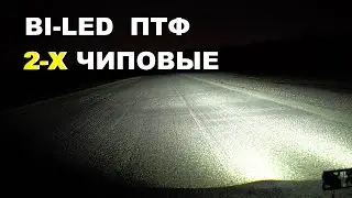 BI-LED ПТФ 2-х ЧИПОВЫЕ. ТЕСТ и Сравнение на дороге