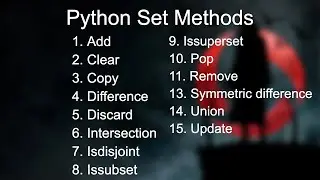 17 - Python Set Methods