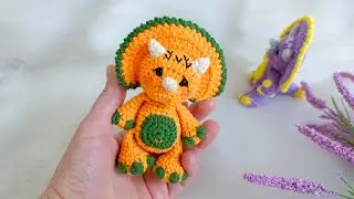 Mini dinazor yapımı|Dinazor anahtarlık örüyoruz#tutorial #amigurumi #tarif