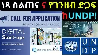 ነጻ የስልጠና ና የገንዘብ ድጋፍ ከUNDP | UNDP| Tech Startup | United nations| Digital startups|Ethiopia