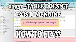 [FIXED] Error XAMPP #1932 - table doesn't exist in engine in PhpMyAdmin error || NEW!!