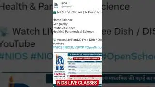 NIOS LIVE CLASSES TODAY 