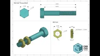 Solidworks Tutorial I Design Standard M6 Bolt & Nut in Solidworks I Part I Assembly I Design I CAD