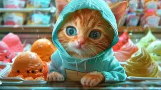 Kitten Can't afford an Ice Cream🍦🍧 Sad Story #cute #cat  #aicover