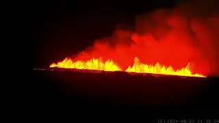 SUNDHNUKAR CRATER ROW ERUPTION - August 22 2024 - Time Lapse