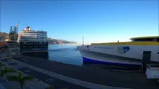Queen Victoria saliendo del puerto de Santa Cruz de Tenerife