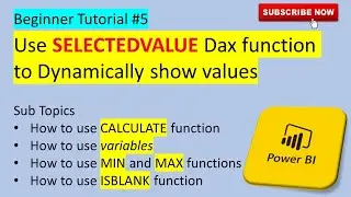 SELECTEDVALUE Dax with a Slicer to Dynamically Show Values in Power BI | Beginner Tutorial 5