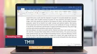 Setting Out TMAs Fonts and Layout