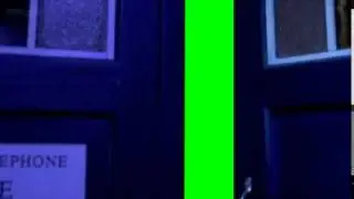 tardis right door open (green screen)