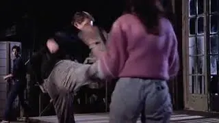 Female belly kicked