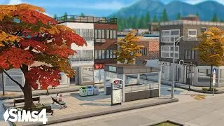 Subway Station Exit 🚃 and Shopping District | Sims 4 Building | No CC