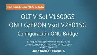 Configuración de ONU Bridge VSOL V2801SG