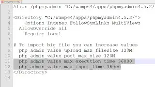 Maximum execution time of 360 seconds exceeded wamp phpmyadmin  [Closed] - 2016