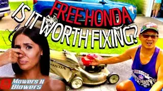FREE HONDA SELF PROPELLED OLD RUSTY WORN OUT LAWNMOWER OFF FACEBOOK MARKETPLACE IS IT WORTH FIXING?