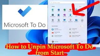 How to Unpin Microsoft To Do from Start