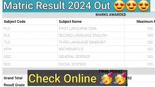 Odisha Matric Result 2024 Out | Check Odisha Matric Results Online | 10th Result Website