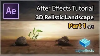 After Effects Tutorial 3D realistic Landscape from 2D layers (Part 01)