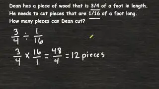Solving Fraction Word Problems - Fraction Division