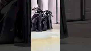 Black star heels with bows #heels #heelschallenge #heelslove #fyp