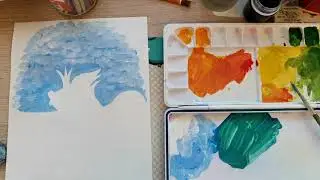 Гуашь. Рисуем Золотую рыбку.