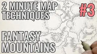 How to draw Mountains for fantasy maps - 03 - Easy step by step two minute technique